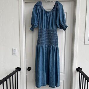 Blue Smocked Women's Dress